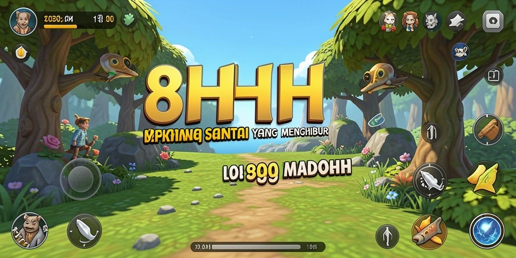 Screenshot gameplay dari 8HHH menunjukkan pengalaman santai yang menyenangkan.
