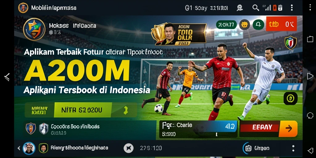 Tampilan menarik dari aplikasi A200M saat bermain Sportsbook.