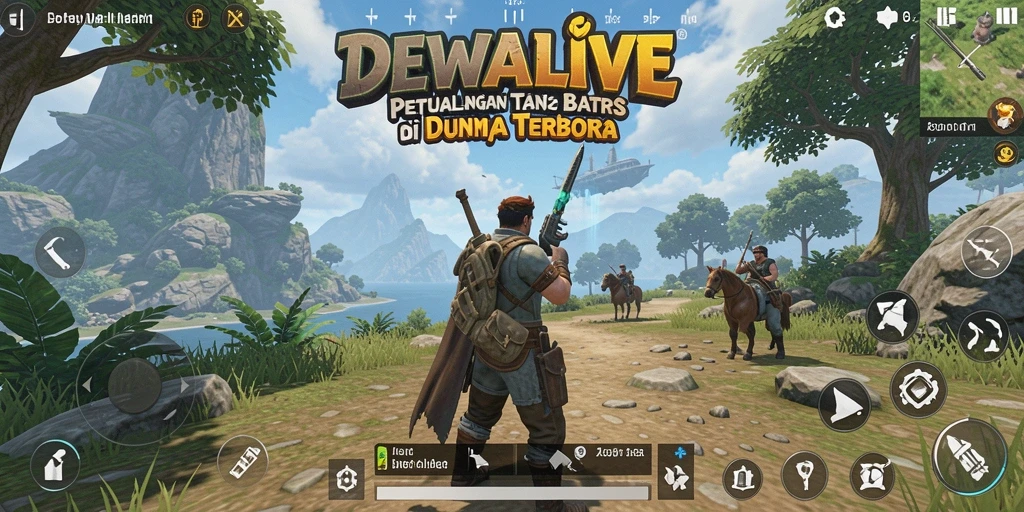 Gameplay DEWALIVE menampilkan petualangan seru di dunia terbuka.