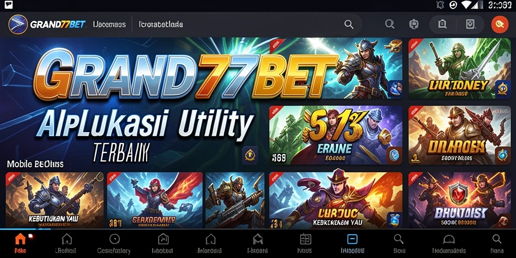 Tampilan utama GRAND77BET yang menyajikan berbagai fitur Utility.