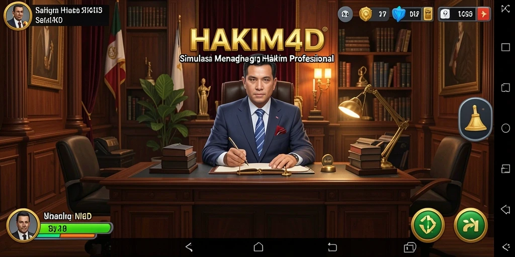 Tampilan gameplay HAKIM4D yang menarik dan mendidik tentang hukum.