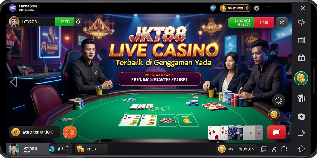 Tampilan gameplay Live Casino JKT88 yang mengesankan dan interaktif.