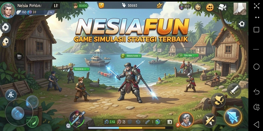 Tampilan gameplay NESIAFUN yang epik dan strategis.