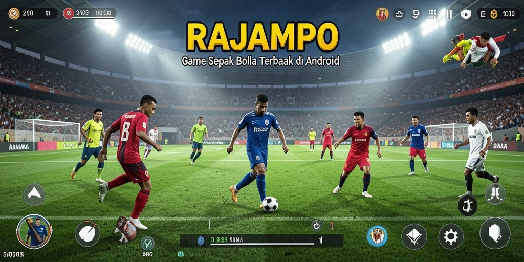 Tampilan gameplay menarik dalam RAJAMPO yang menunjukkan aksi di lapangan.