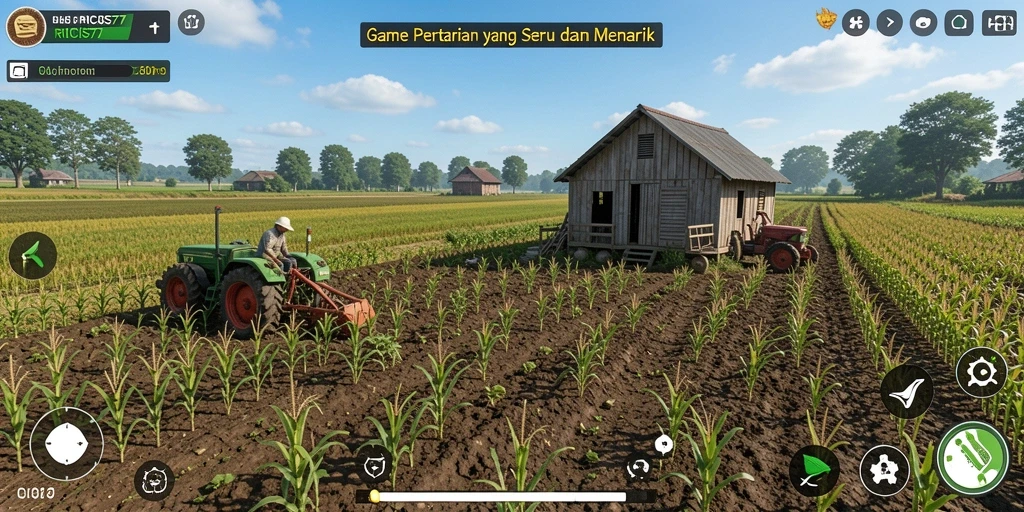 Screenshot RICIS77 menampilkan aktivitas bercocok tanam yang menarik.