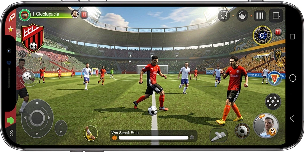Tampilan gameplay menarik dalam game sepak bola RP62RP.